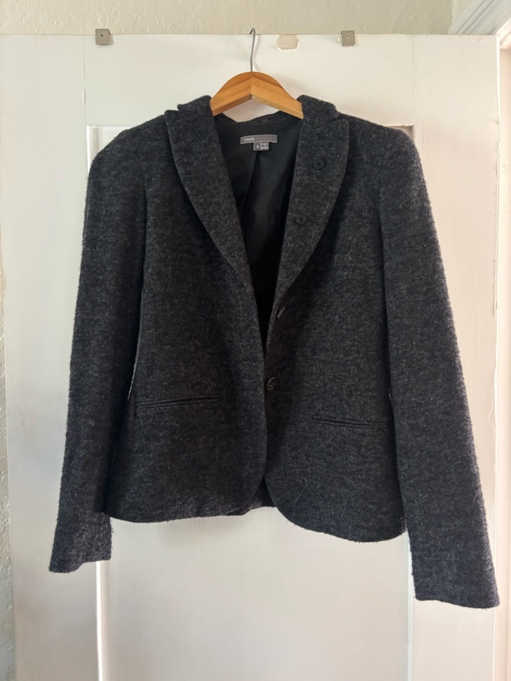 Vince Charcoal Wool Blend Blazer Jacket - Women's